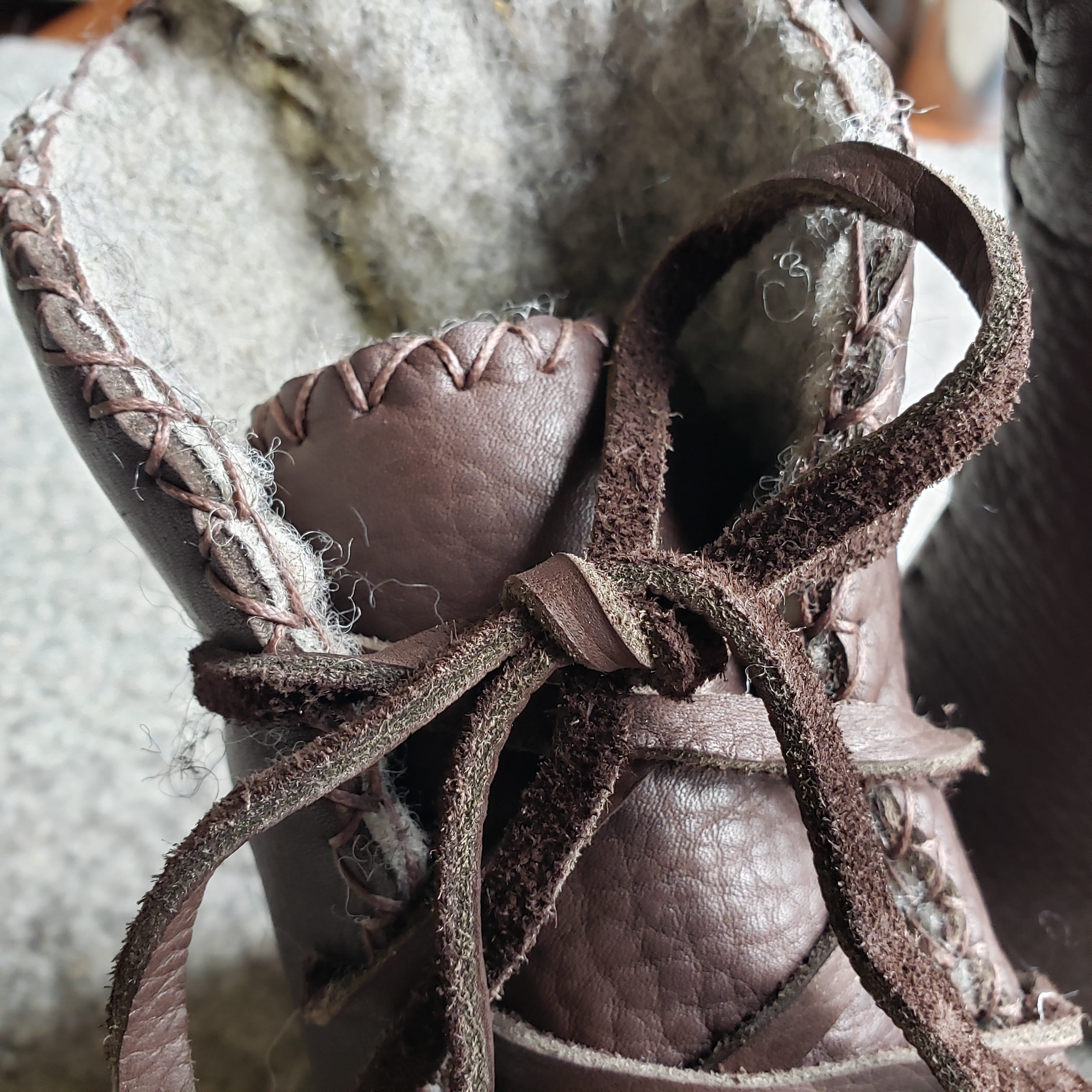 "Laced-Up Boots" Lined With Felt / Custom-Made Barefoot-Boots For Wint ...